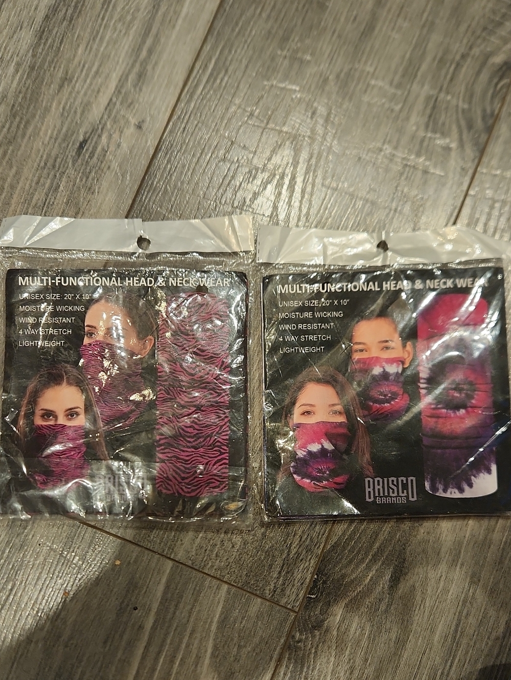 NWT Set Of 2 Brisco Baands Multi-functional Head & Neck Wear 20" X 10"